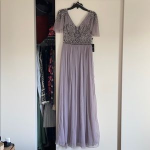 Amazing lavender Adrianna Papell chiffon dress